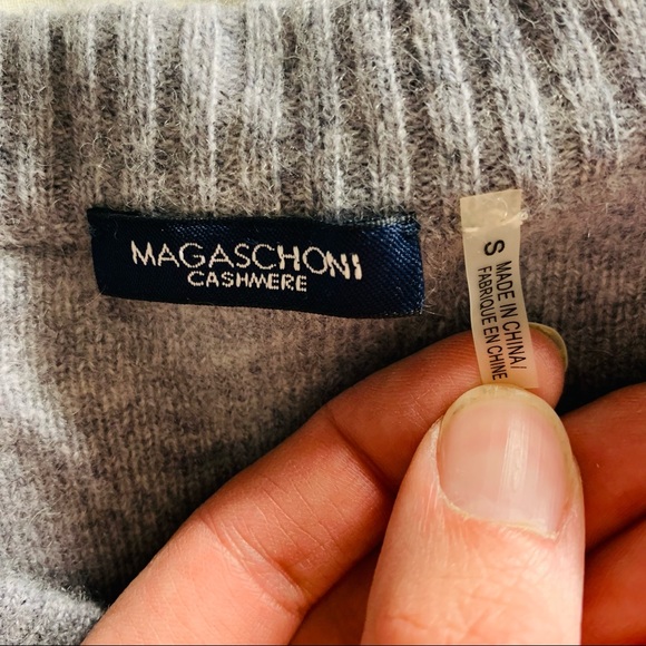 Magaschoni Cashmere Cardigan Sweater Grey size S *flawed* - Picture 11 of 12